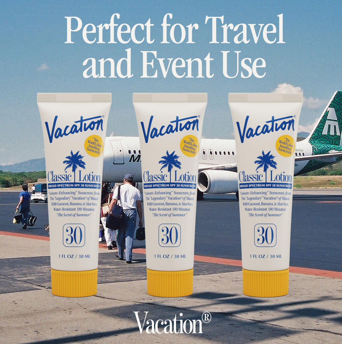 VACATION lifestyle beach scene conveying scent and holiday mood benefit