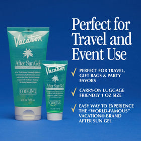 VACATION tubes inside a travel bag illustrating TSA-friendly convenience