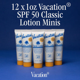 VACATION texture close-up of lotion showing smooth, fast-absorbing finish