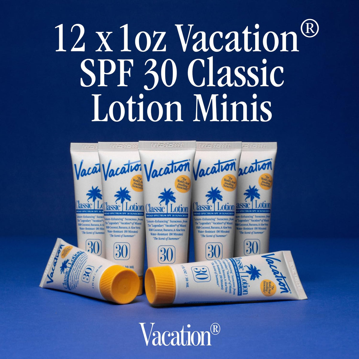 VACATION close-up of lotion texture showing smooth, fast-absorbing finish