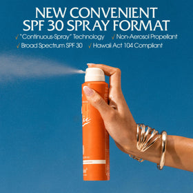 VACATION bottle next to sunglasses illustrating compact, travel-friendly size
