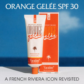 VACATION gel texture close-up showing balm-to-oil transformation benefit