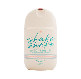 VACATION front packaging showing compact sun-safe bottle and SPF 50 benefit