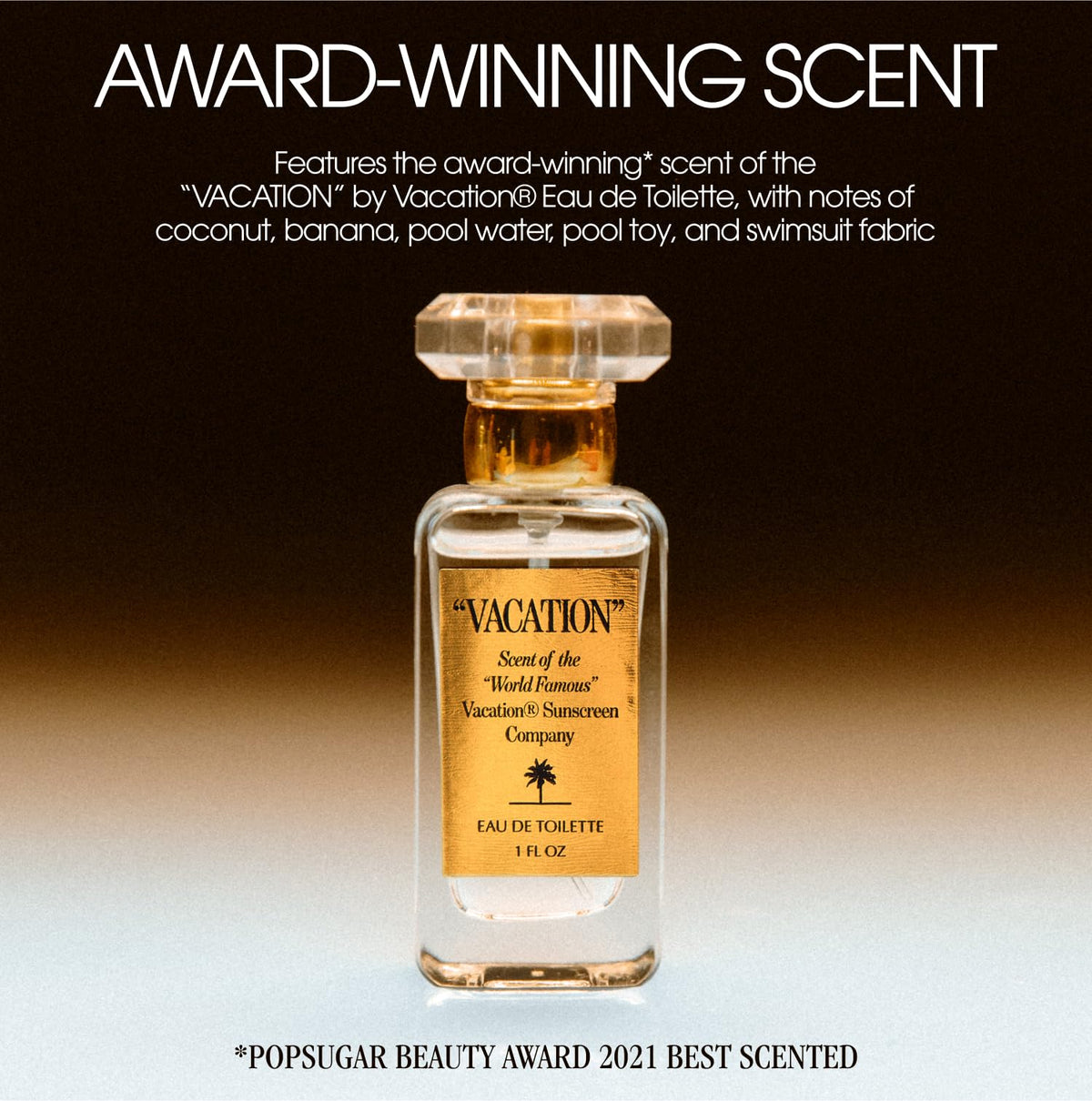 VACATION oil droplet on skin highlighting moisturizing glow