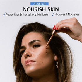 VACATION drops mixed with moisturizer showing seamless integration benefit