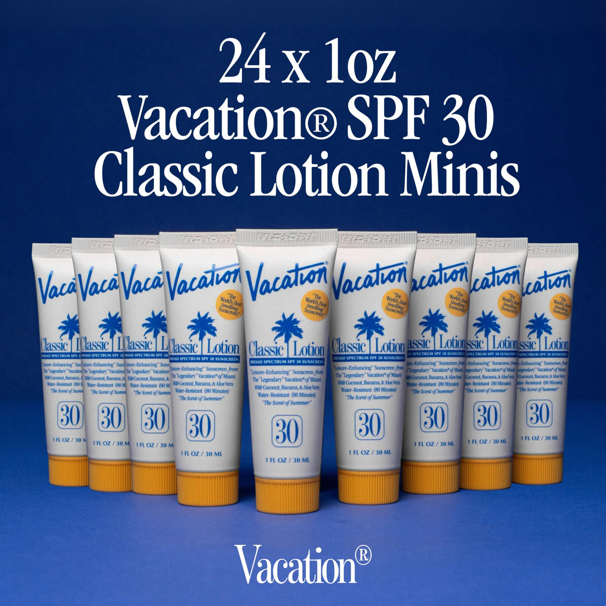 VACATION closeup of lotion texture demonstrating fast absorption benefit