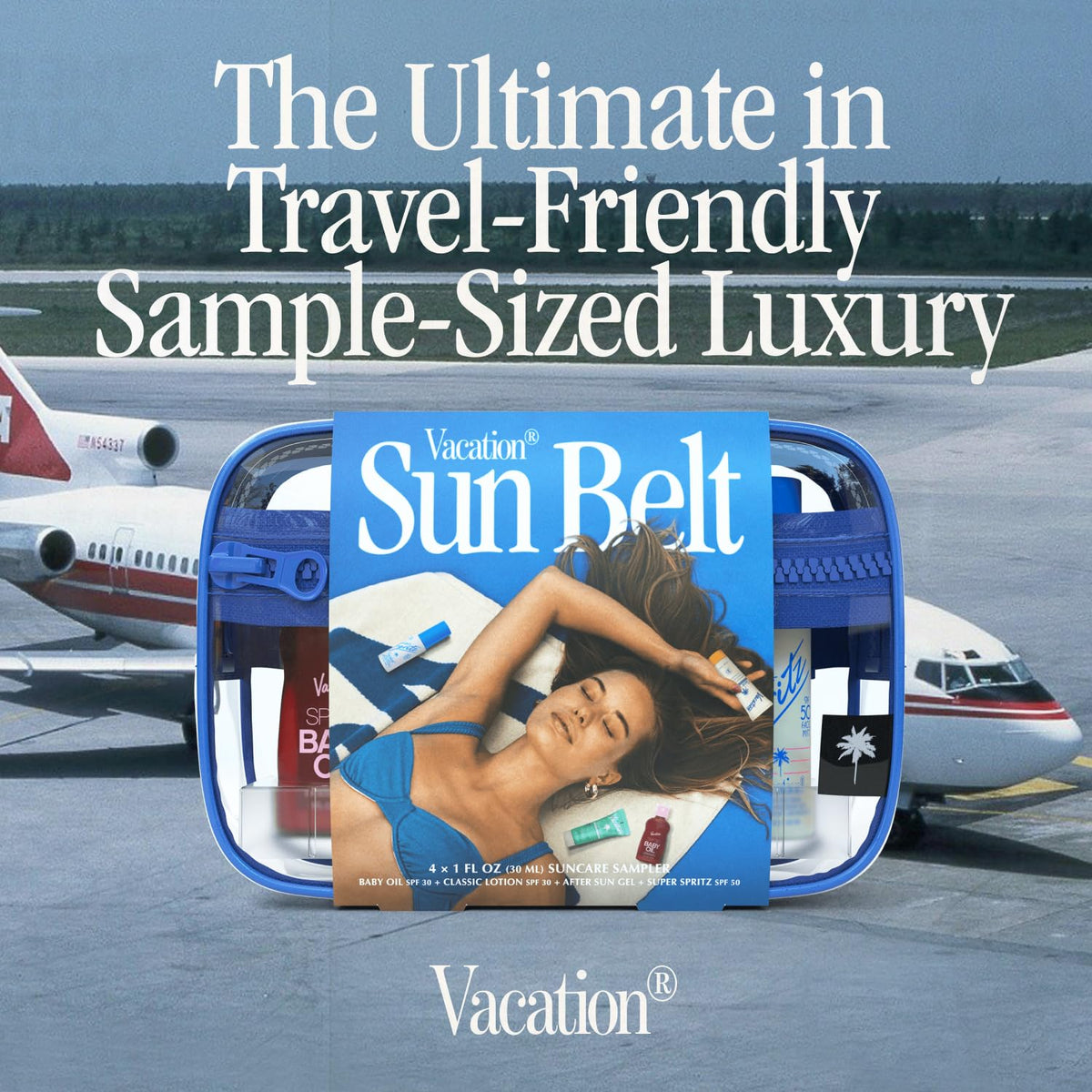 VACATION clear fanny pack worn at festival shows hands-free carrying and stylish visibility benefit
