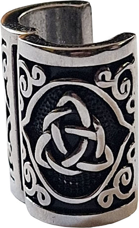 VALHALLA bead front view showing polished finish and rune detail for bold style