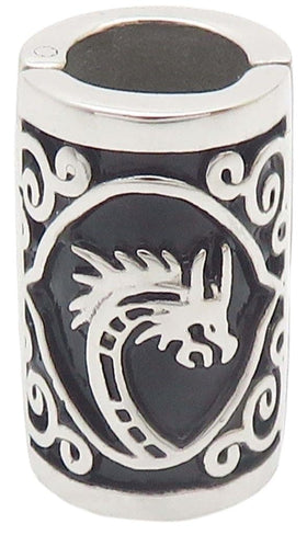 VALHALLA bead front view showing dragon and Tree of Life for bold style