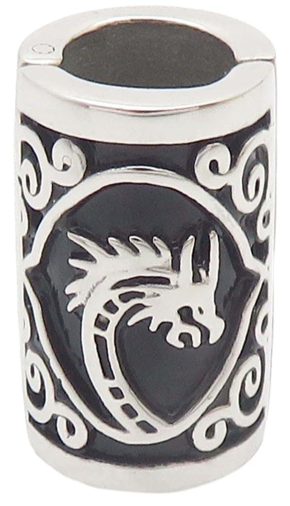 VALHALLA bead front view showing dragon and Tree of Life for bold style