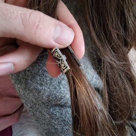 VALHALLA bead worn in a beard showing how it enhances everyday grooming