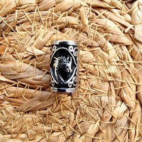 VALHALLA bead next to coin to show accurate 20x12mm scale benefit