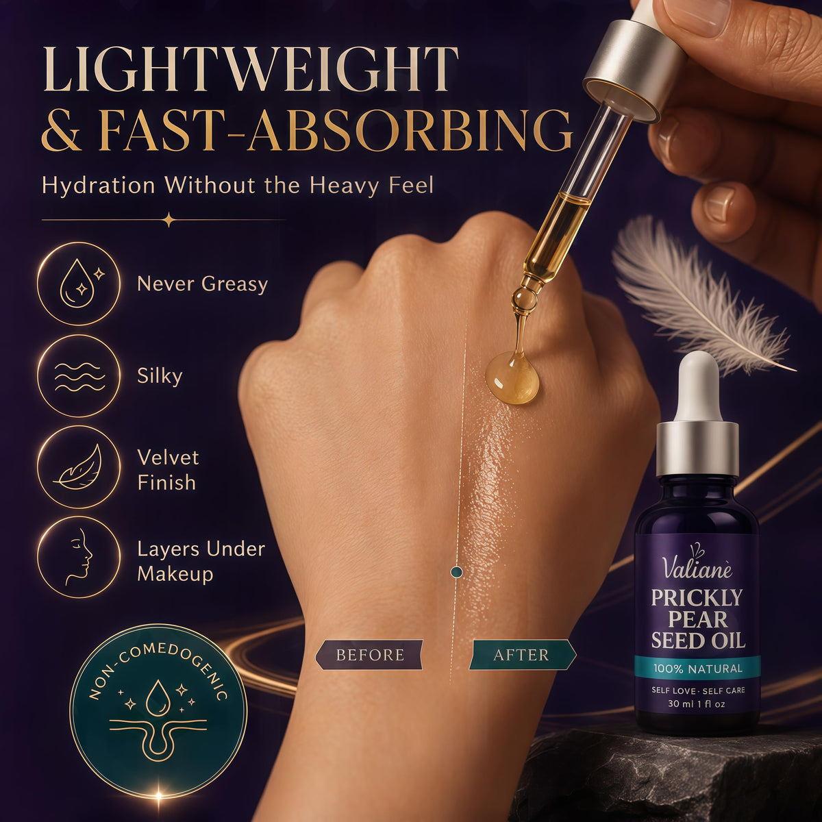 VALIANÈ bottle in hand to show 1 fl oz travel-friendly size and scale