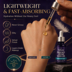 VALIANÈ bottle in hand to show 1 fl oz travel-friendly size and scale