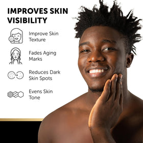 VALITIC black exfoliating glove pair shown for smooth skin buffing