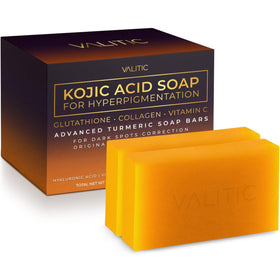 VALITIC front soap bar showing ingredients and brightening benefit