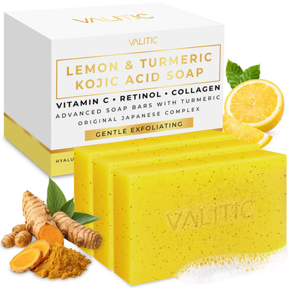 VALITIC front packaging showing brightening soap benefits and ingredients