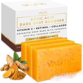 VALITIC front packaging showing three soap bars and brightening benefit