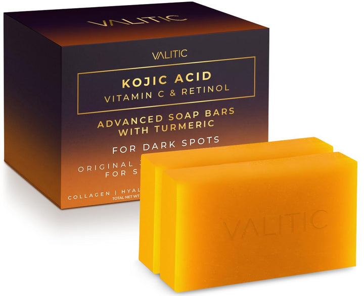 VALITIC front-packaging showing two soap bars and benefits