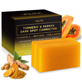 VALITIC front packaging showing two soap bars and brightening benefits
