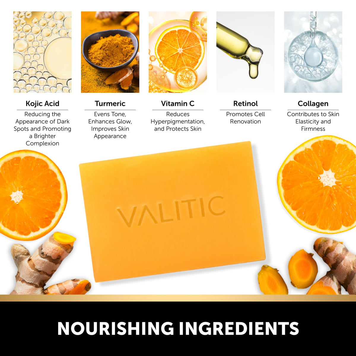 VALITIC hand holding a soap bar to show scale and convenient size for travel
