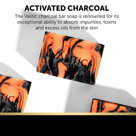 VALITIC soap bar close-up highlighting charcoal texture for deeper pore cleansing