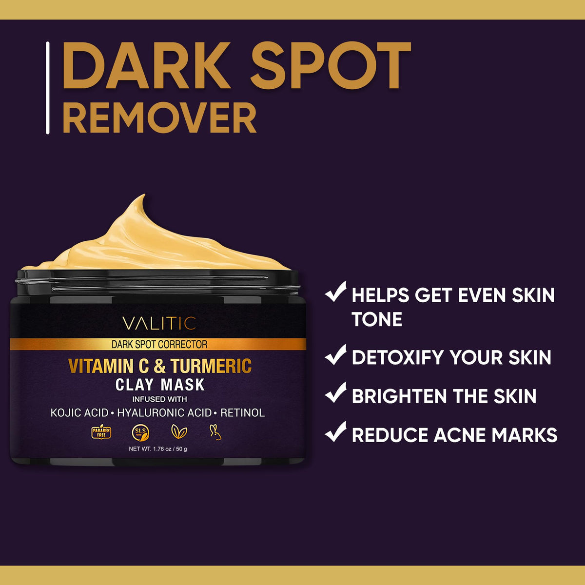 VALITIC creamy turmeric-yellow mask texture close-up for smooth application