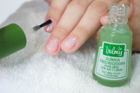 Valmy brush close-up showing smooth fast-drying formula for stronger nails