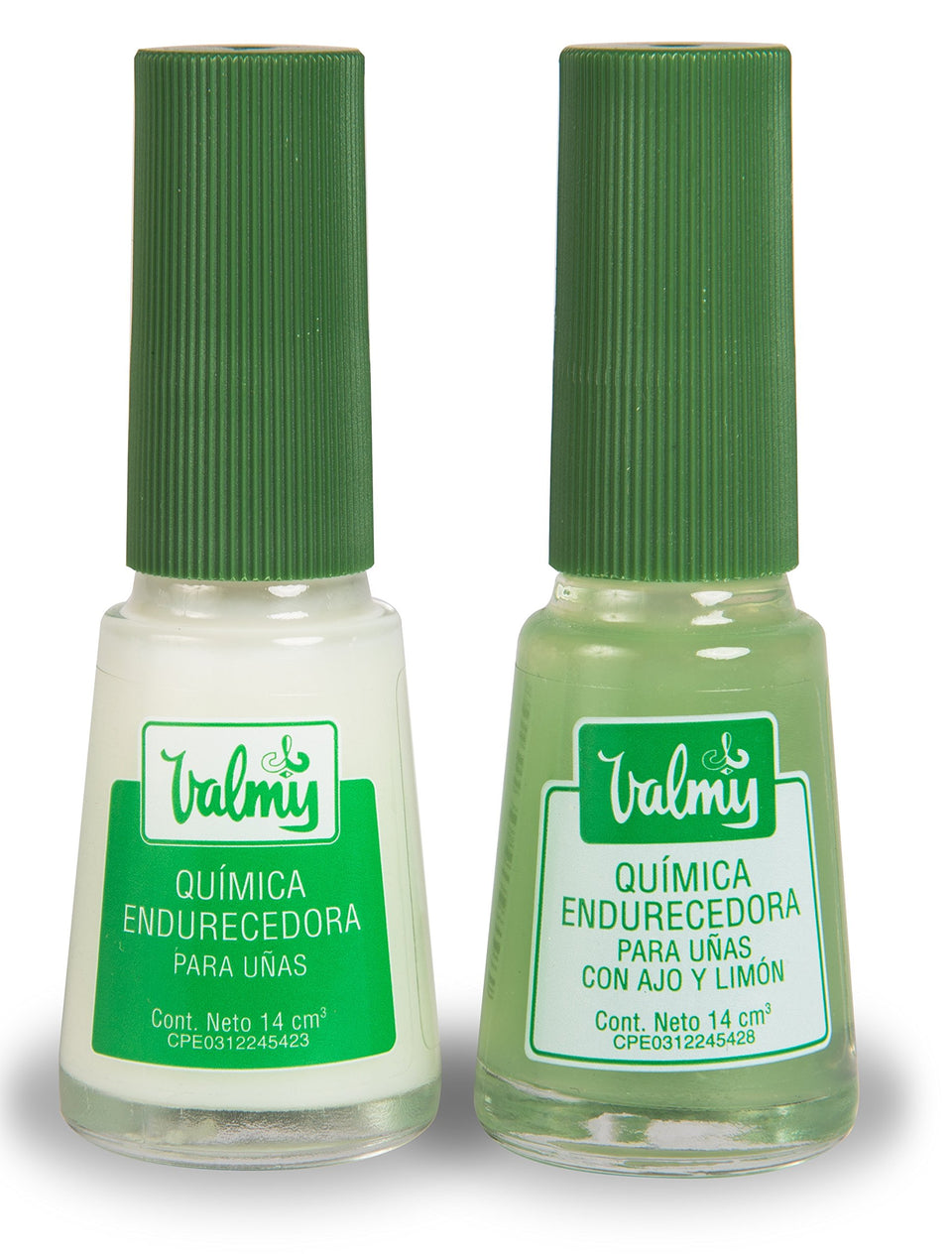 Valmy front packaging showing both garlic and lemon bottles and clear labeling benefit