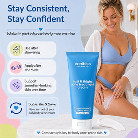 Vanibiss treating back area in use showing versatile body coverage benefit