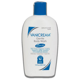 Vanicream gentle body wash in shower lifestyle scene showing soothing daily use