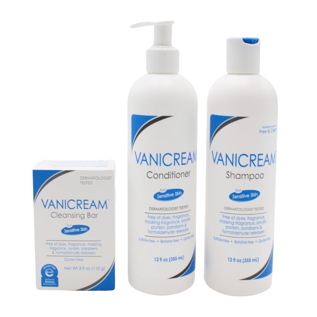 Vanicream bundle front packaging showing all three gentle products and benefits