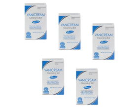 Vanicream front packaging showing five 3.9 oz bars, gentle cleansing