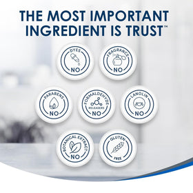 Vanicream ingredients panel close-up showing excluded irritants, reassurance for sensitive skin