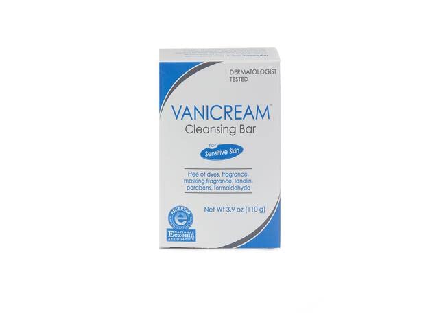 Rich lather from Vanicream bar illustrating soft, effective cleansing