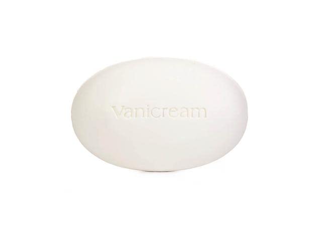 Vanicream bar drying on soap dish to show longer-lasting storage benefit