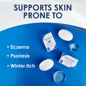 Vanicream lather on hand demonstrating gentle foaming and effective cleanse