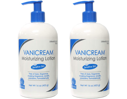 Vanicream front packaging pumps showing clear labels and gentle formula benefits