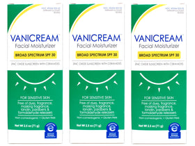 Vanicream front packaging showing SPF 30 and sensitive-skin benefit