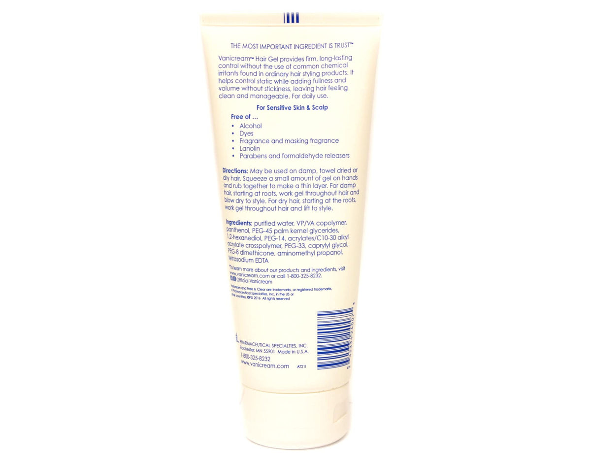 Vanicream in use styling hair being shaped, demonstrates long-lasting control benefit
