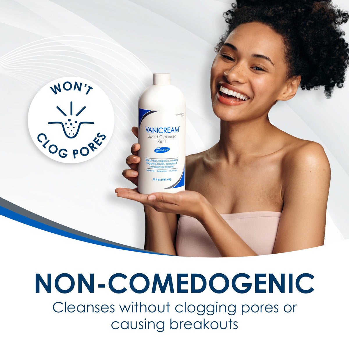 Vanicream bottle at bathroom sink for daily use convenience