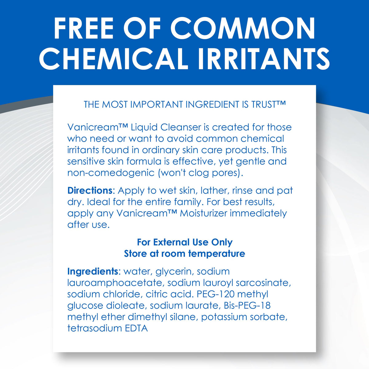 Vanicream used for child washing showing kid-friendly benefit
