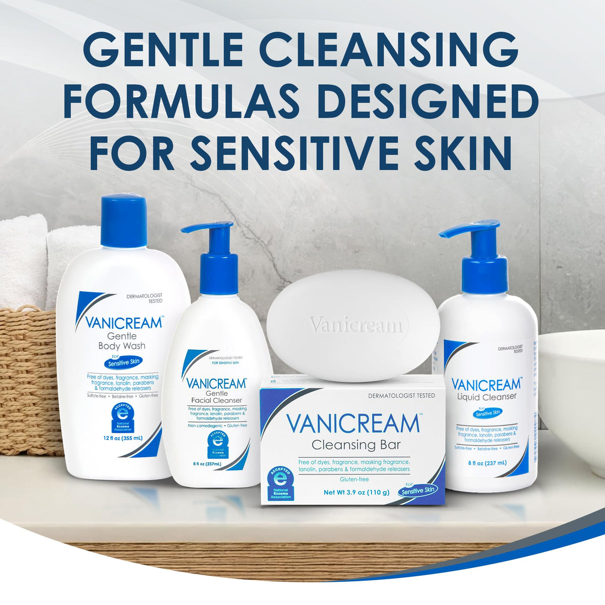Vanicream packaging detail emphasizing dermatologist-tested benefit