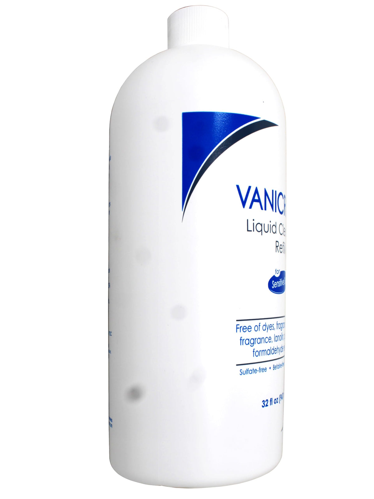 Vanicream refill being poured into a pump bottle for eco-friendly reuse