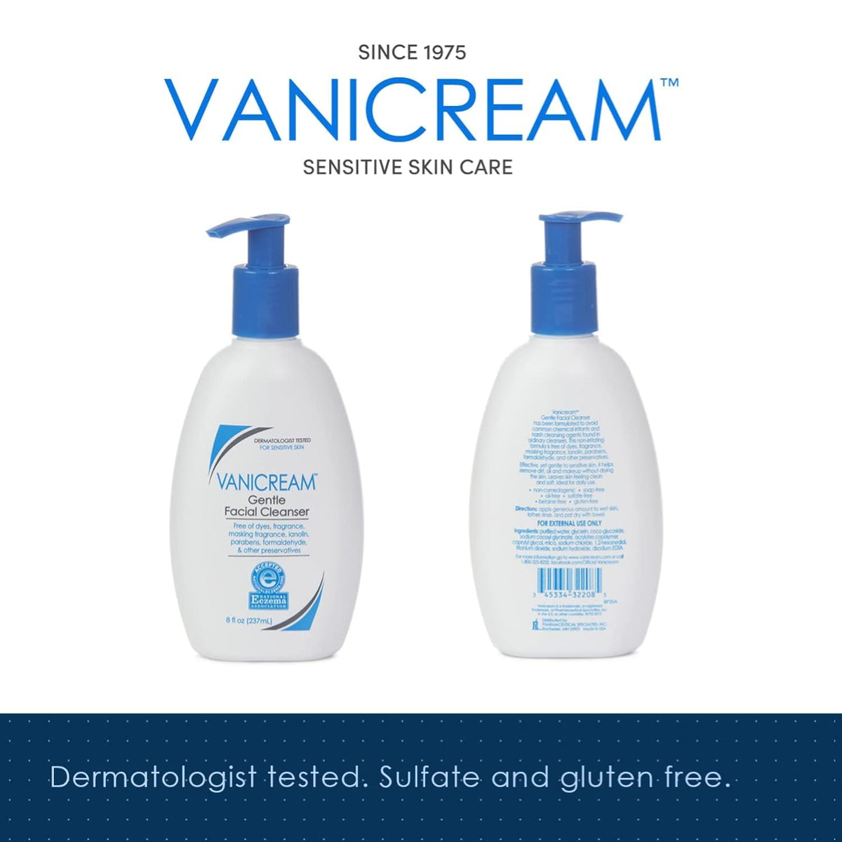 Vanicream pump dispense close-up demonstrating easy controlled release and convenient use
