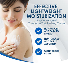 Vanicream dispensing lotion from pump for quick, measured application