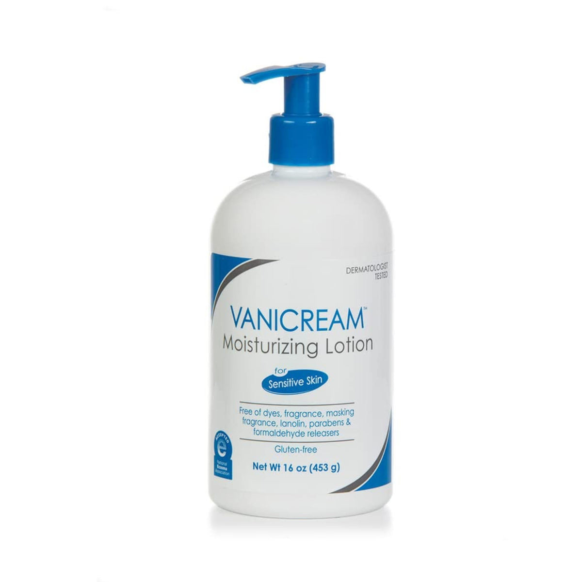 Vanicream front packaging shows pump convenience and gentle formula