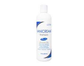PHARMACEUTICAL SPECIALTIES Vanicream shampoo label closeup highlighting gentle formula