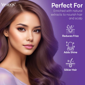 VANIDOX illustrated before and after scalp showing reduced visible flakes and cleaner scalp