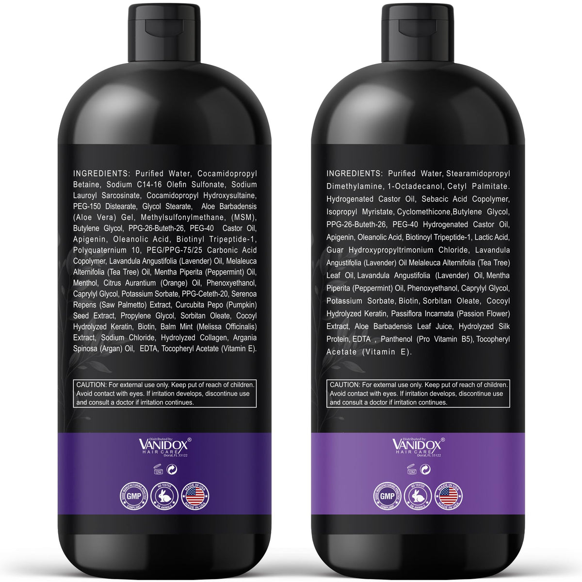VANIDOX suggested before and after shine showing improved hair luster